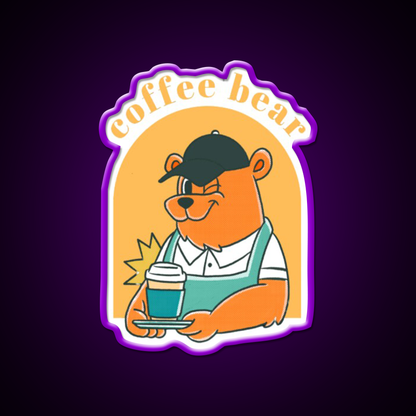 Coffee Bear Cafe Led Neon Sign Espresso Bar Art Rgb Color