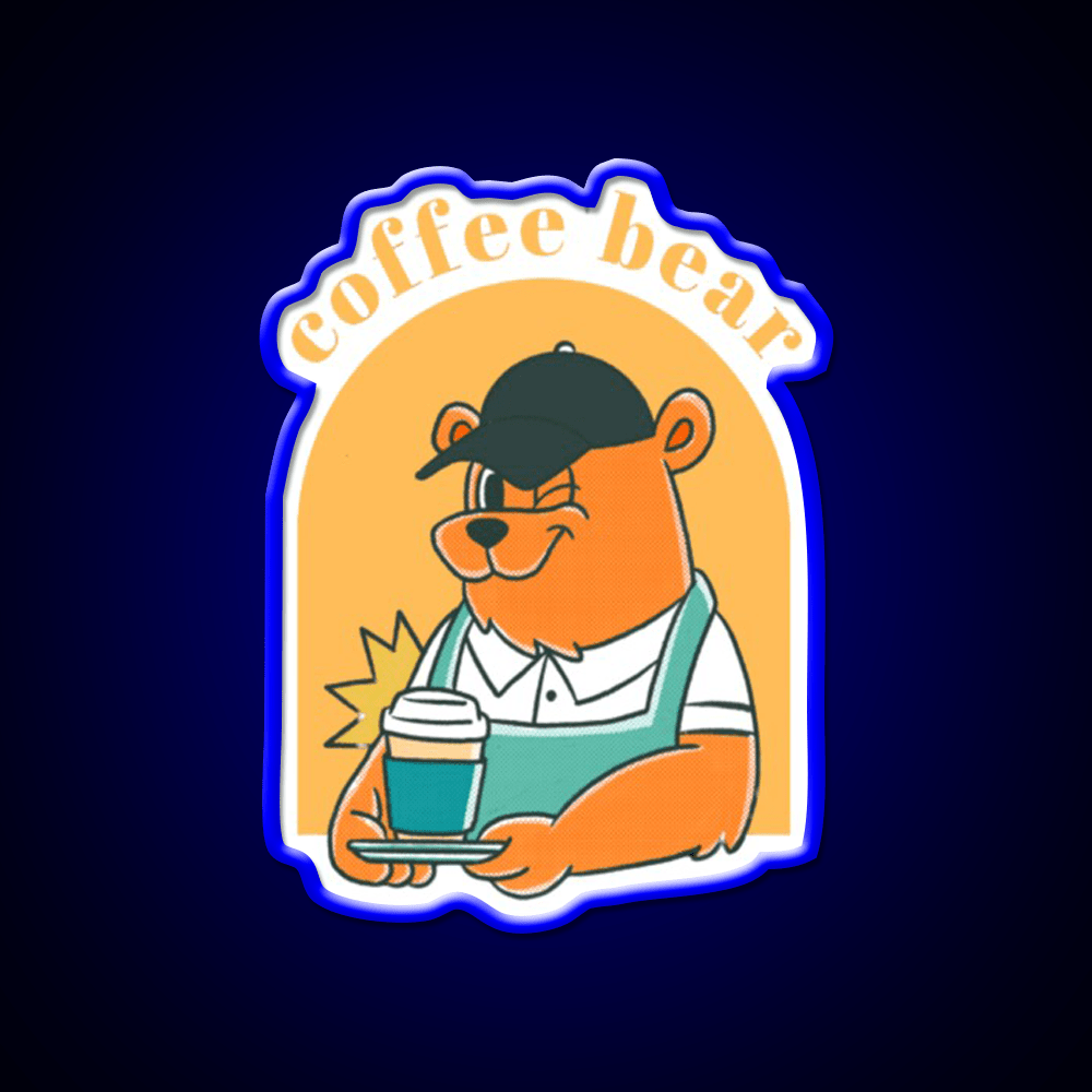 Coffee Bear Cafe Led Neon Sign Espresso Bar Art Rgb Color - Shineneon