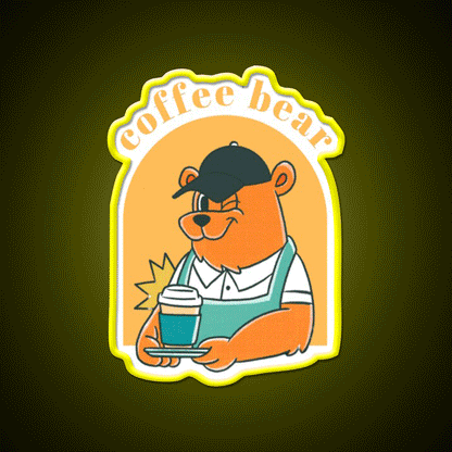 Coffee Bear Cafe Led Neon Sign Espresso Bar Art Rgb Color