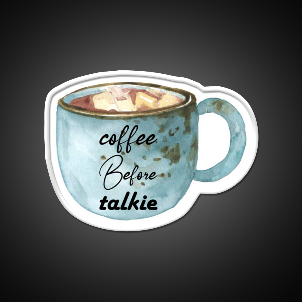 Coffee Before Talkie Watercolor Mug Cafe Led Neon Sign Espresso Bar Art Rgb Color