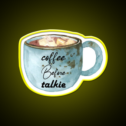 Coffee Before Talkie Watercolor Mug Cafe Led Neon Sign Espresso Bar Art Rgb Color