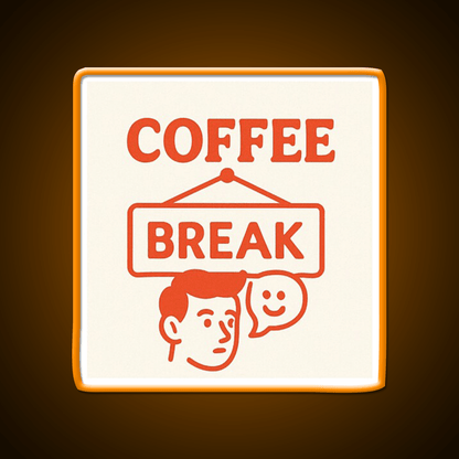 Coffee Break Retro Sign Illustration Cafe Led Neon Sign Espresso Bar Art Rgb Color - Shineneon