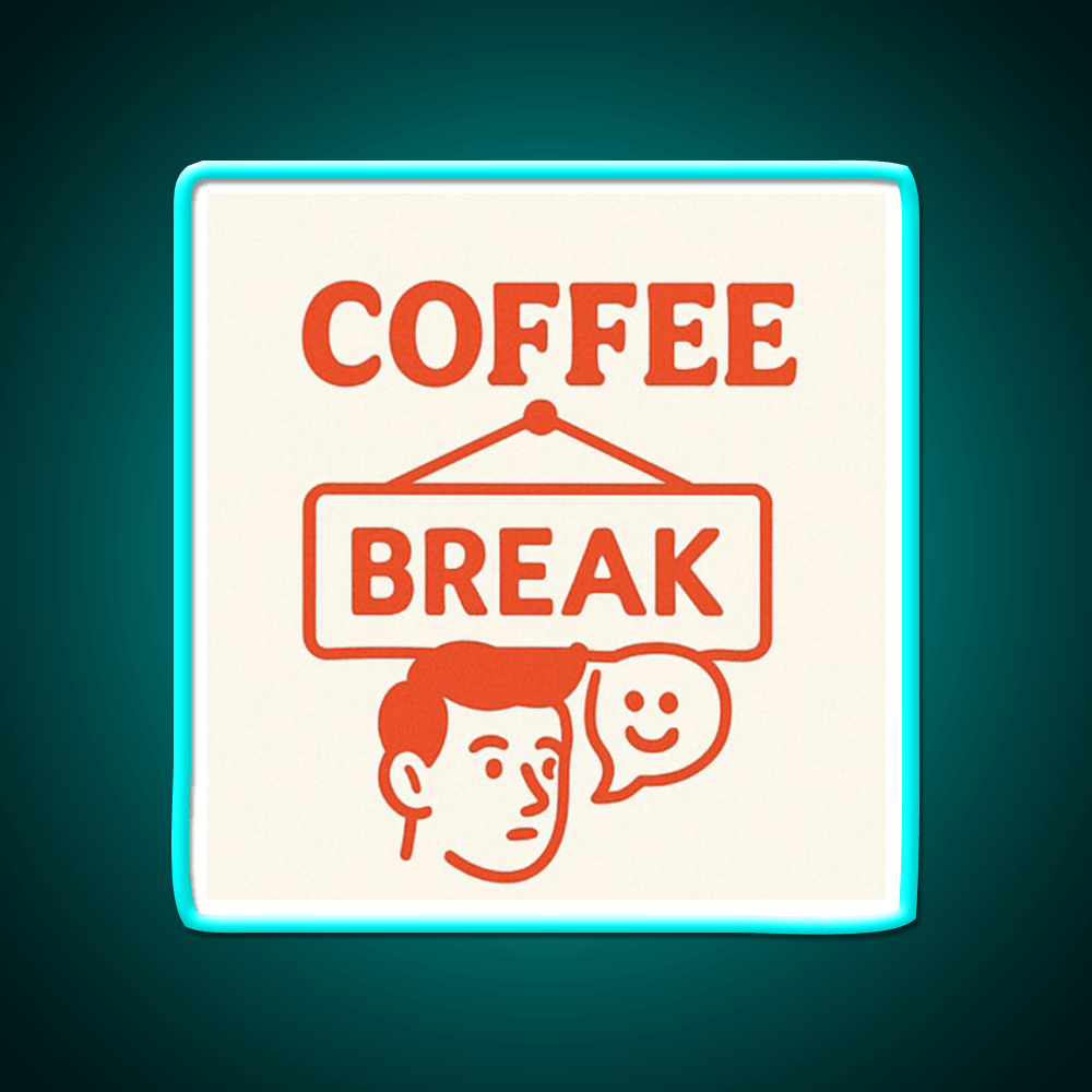 Coffee Break Retro Sign Illustration Cafe Led Neon Sign Espresso Bar Art Rgb Color - Shineneon
