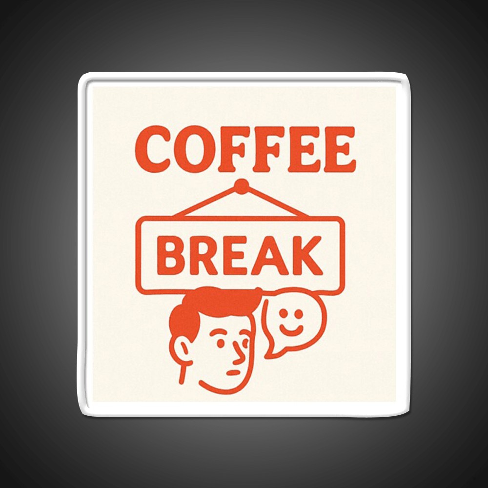 Coffee Break Retro Sign Illustration Cafe Led Neon Sign Espresso Bar Art Rgb Color - Shineneon