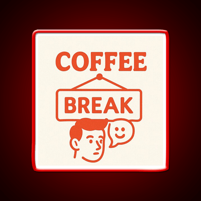 Coffee Break Retro Sign Illustration Cafe Led Neon Sign Espresso Bar Art Rgb Color - Shineneon
