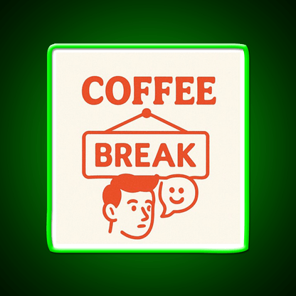 Coffee Break Retro Sign Illustration Cafe Led Neon Sign Espresso Bar Art Rgb Color - Shineneon