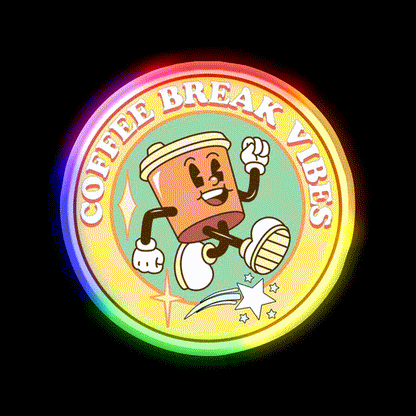 Coffee Break Vibes Cafe Led Neon Sign Espresso Bar Art Rgb Color