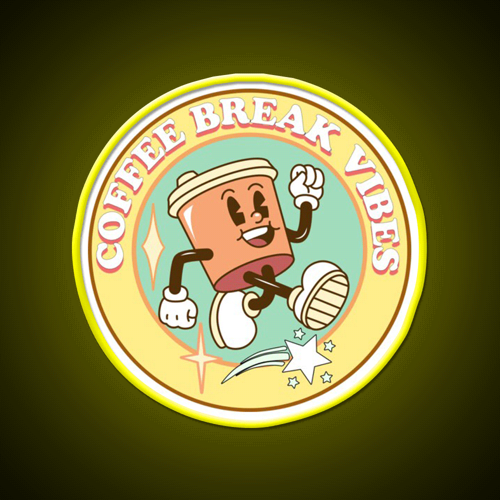 Coffee Break Vibes Cafe Led Neon Sign Espresso Bar Art Rgb Color