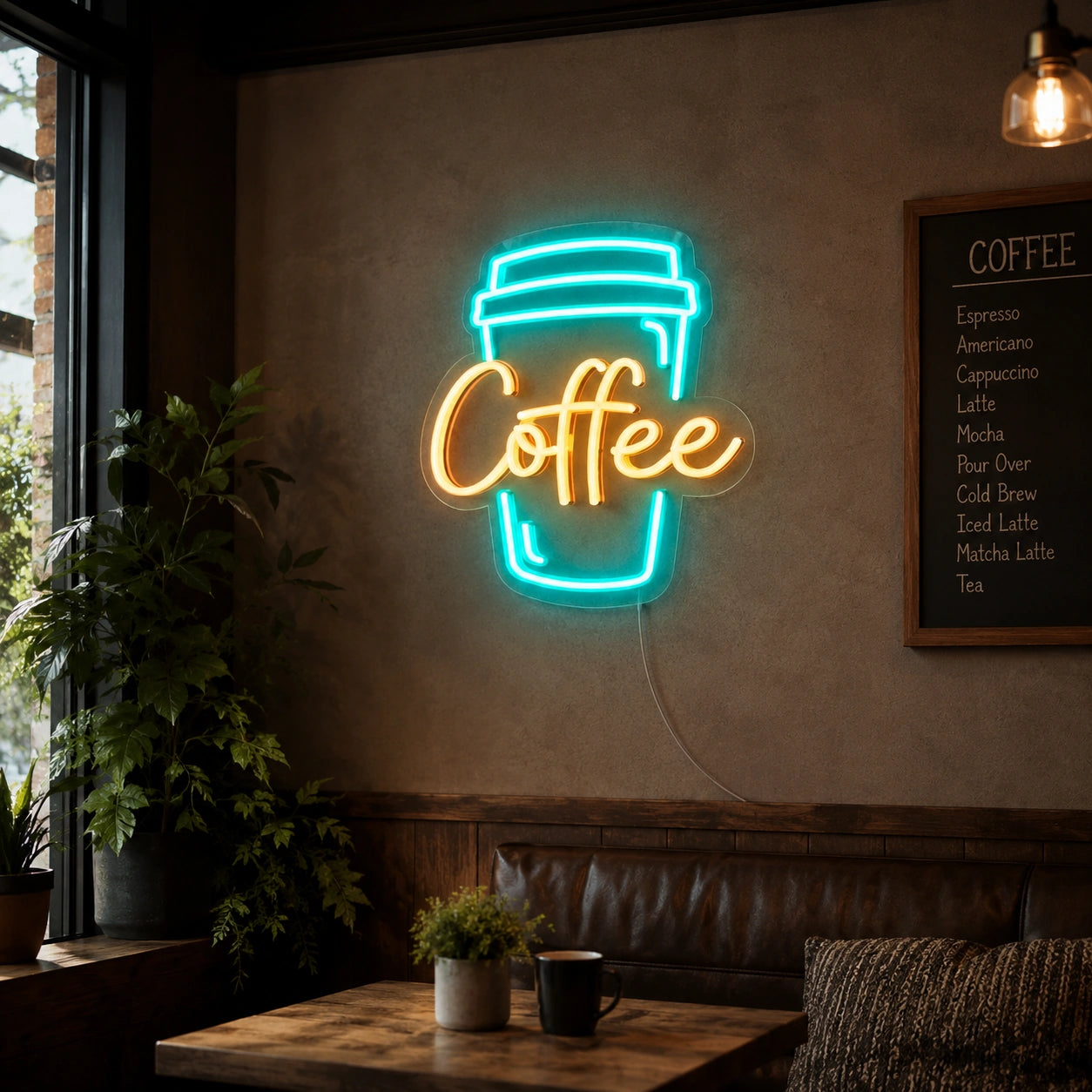 Coffee Brick Wall LED Neon Sign - 04 Size Image