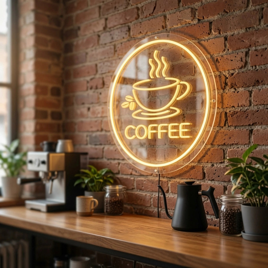 Coffee Business LED Neon Sign Wall Decor - 03 Real Lifestyle Scene