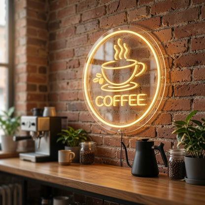 Coffee Business LED Neon Sign Wall Decor - 03 Real Lifestyle Scene
