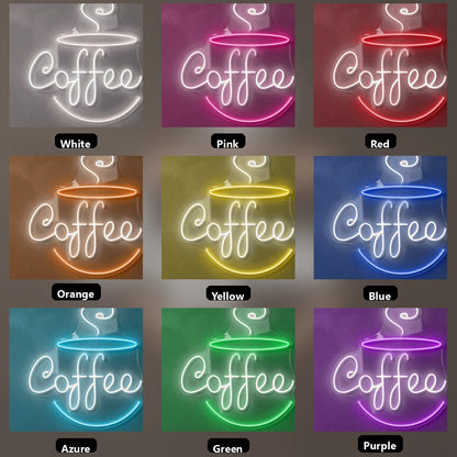 Coffee Business Room Decor LED Neon Sign - 05 Color Grid