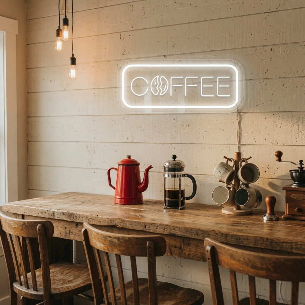 Coffee Cafe Interior Art LED Neon Sign - 03 Real Lifestyle Scene