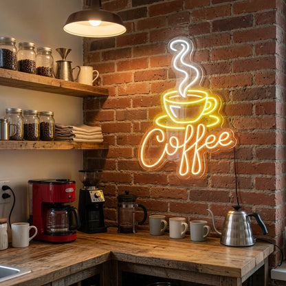 Coffee Cafe Interior Decor LED Neon Sign - 03 Real Lifestyle Scene