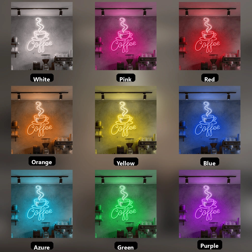 Coffee Cafe Interior Decor LED Neon Sign - 05 Color Grid