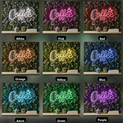 Coffee Coffee Bar Decor LED Neon Sign - 05 Color Grid