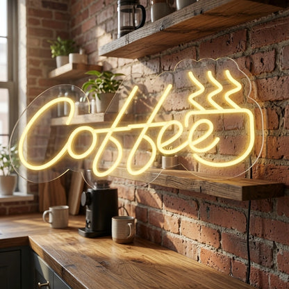 Coffee Coffee Shop Wall Art LED Neon Sign - 03 Real Lifestyle Scene