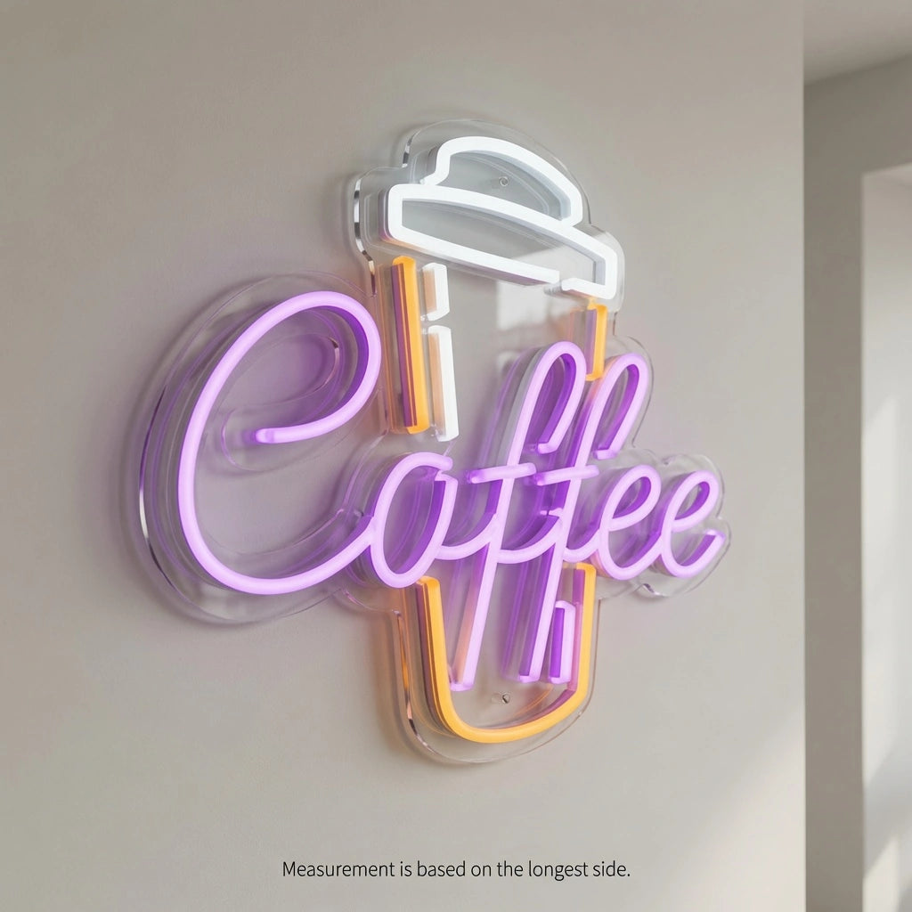 Coffee Commercial Wall Art LED Neon Sign - 04 Size Image