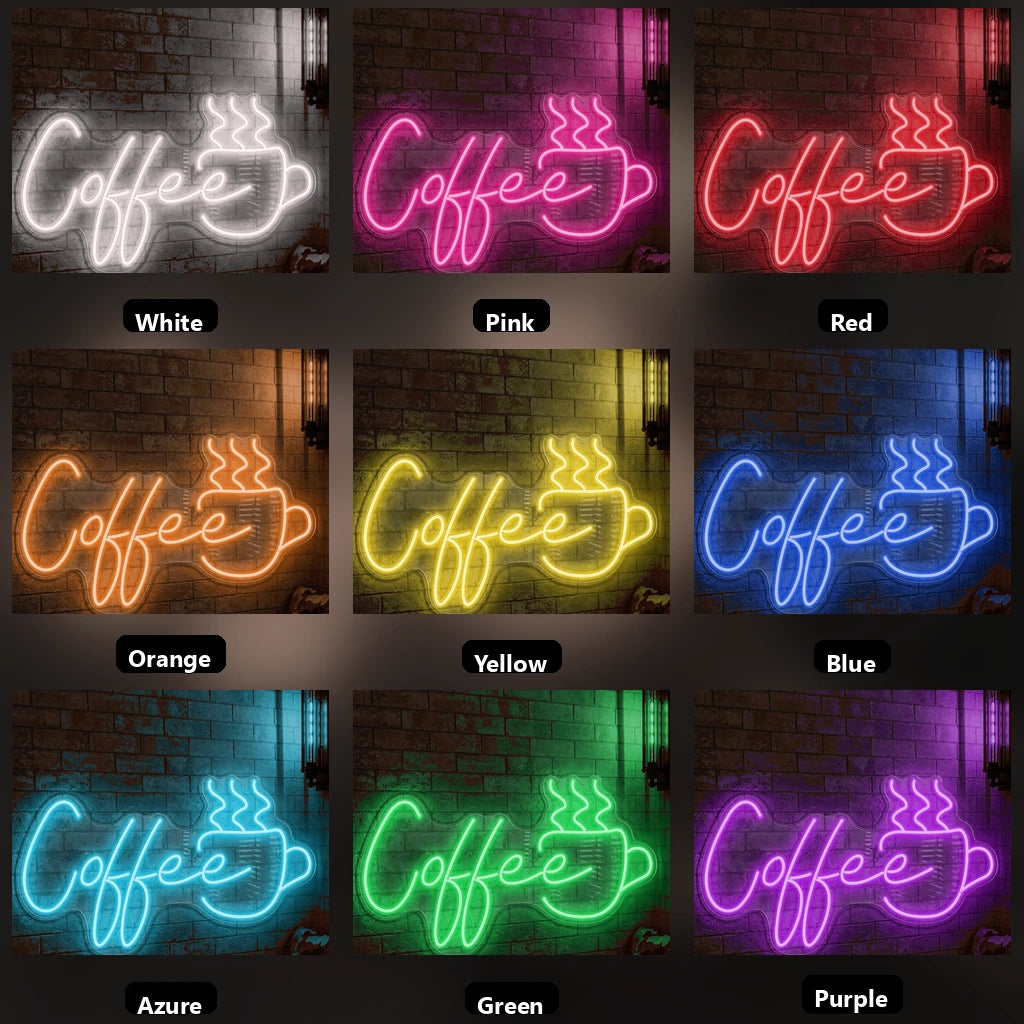 Coffee Commercial Wall Decor LED Neon Sign - 05 Color Grid