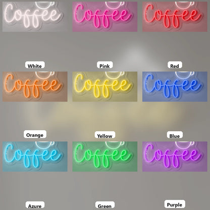Coffee Counter Wall Art LED Neon Sign - 05 Color Grid
