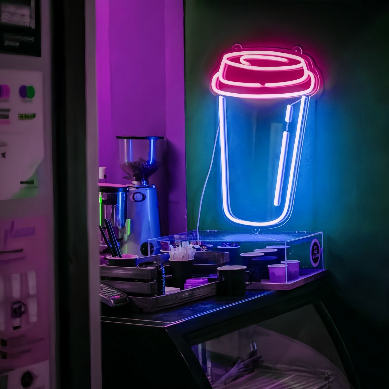 Coffee Cup Add A Touch Of Neon Caffeine To Your Space | Shineneon