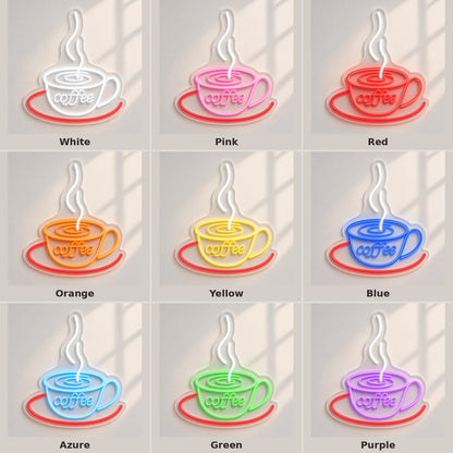 Coffee Cup And Saucer LED Neon Sign - nine-color grid
