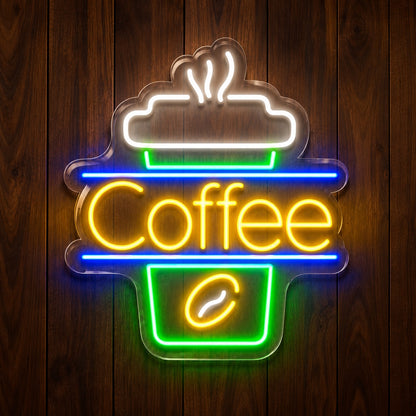 Coffee Cup Bean LED Neon Sign - product hero