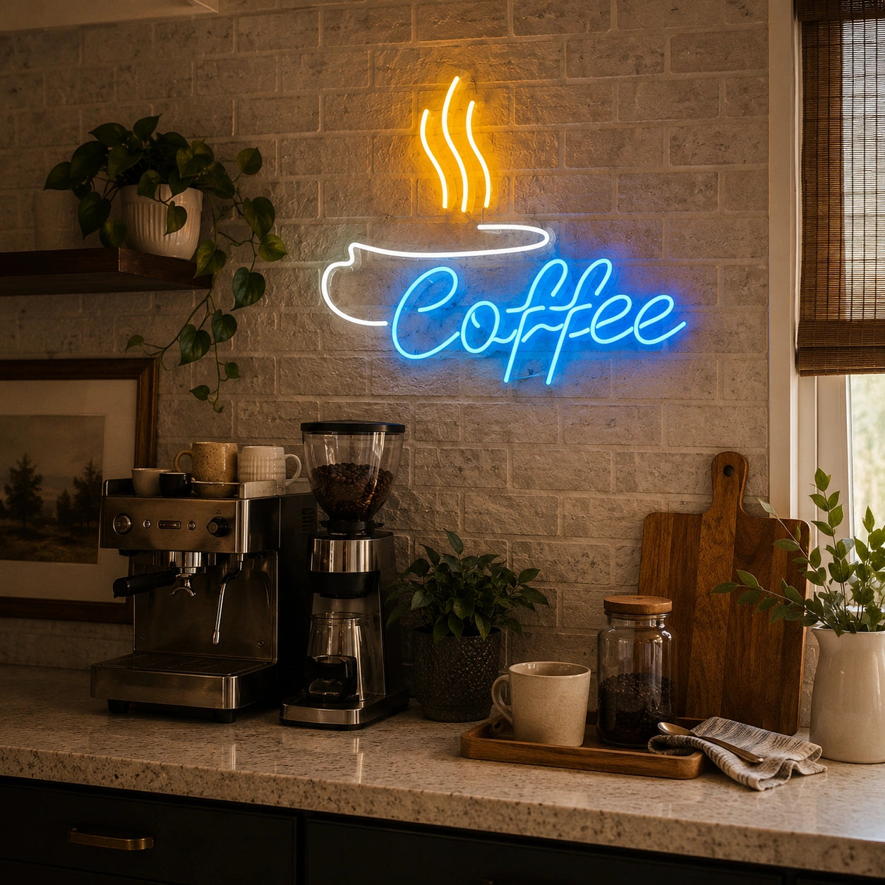 Coffee Cup Cafe LED Neon Sign size image