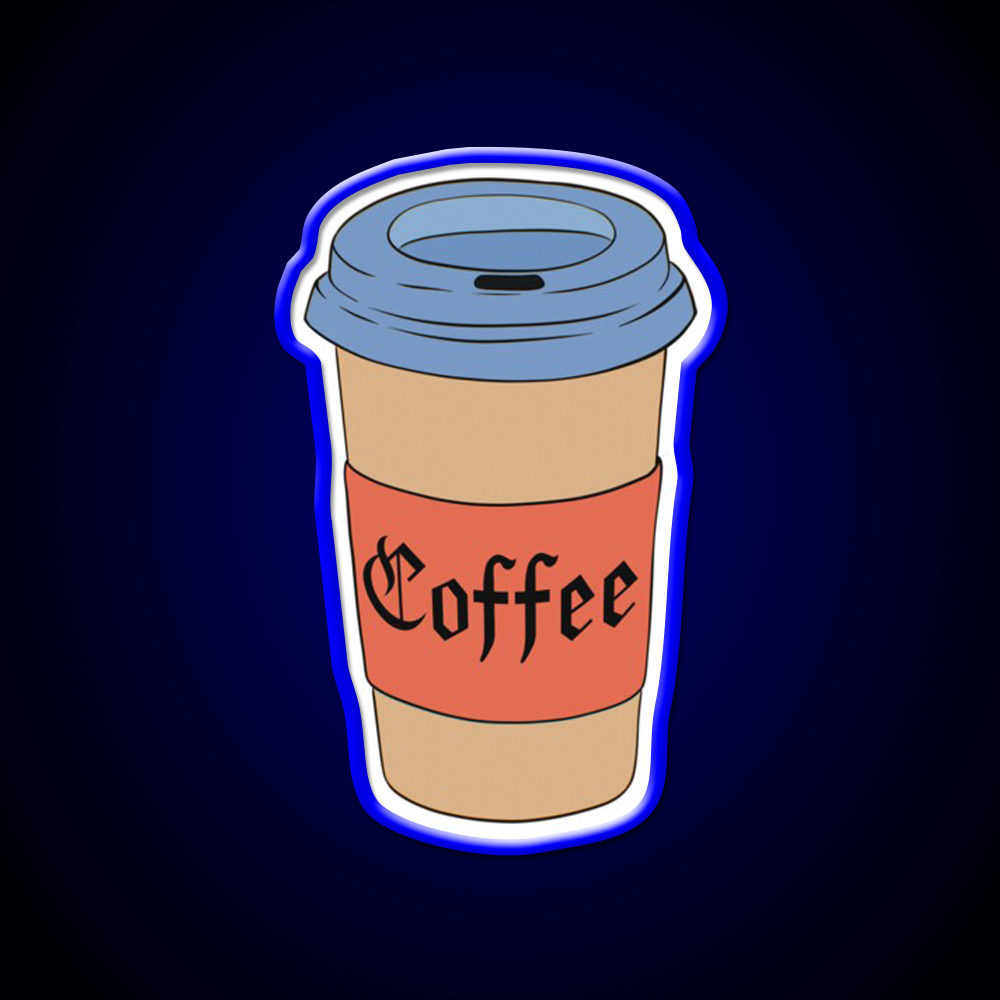 Coffee Cup Calligraphy Cafe Led Neon Sign Espresso Bar Art Rgb Color