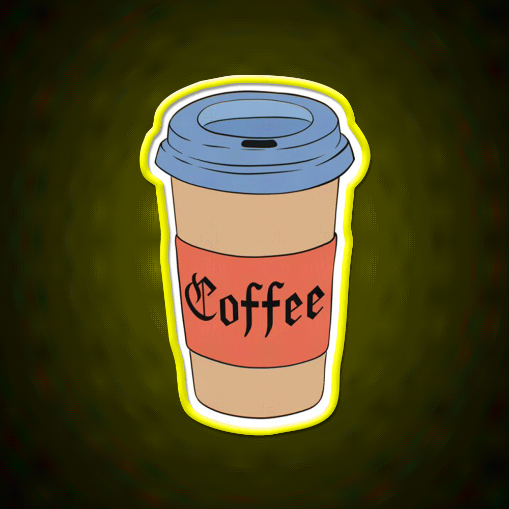 Coffee Cup Calligraphy Cafe Led Neon Sign Espresso Bar Art Rgb Color