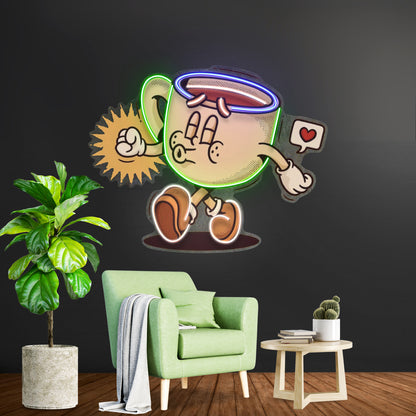 Coffee Cup Cute Trendy Retro Led Neon Sign Light Custom Led Signs