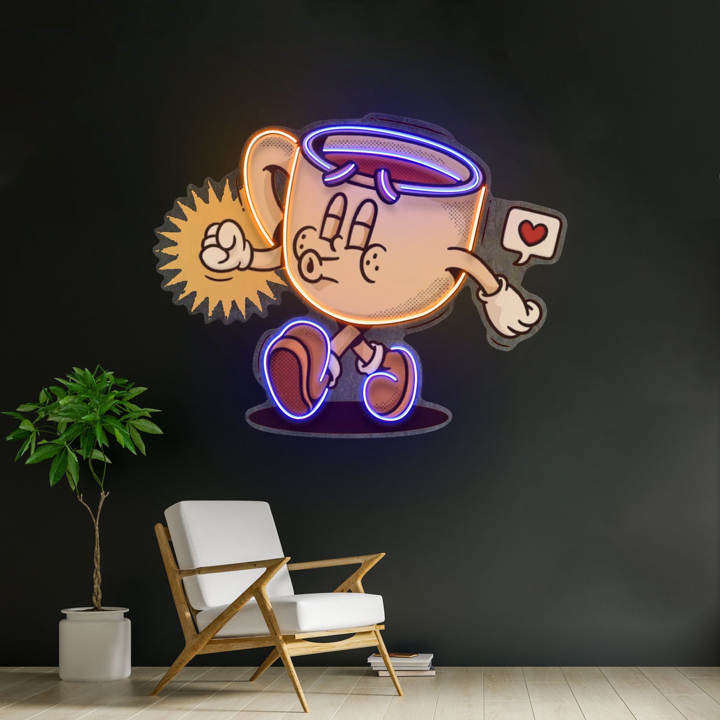 Coffee Cup Cute Trendy Retro Led Neon Sign Light Custom Led Signs