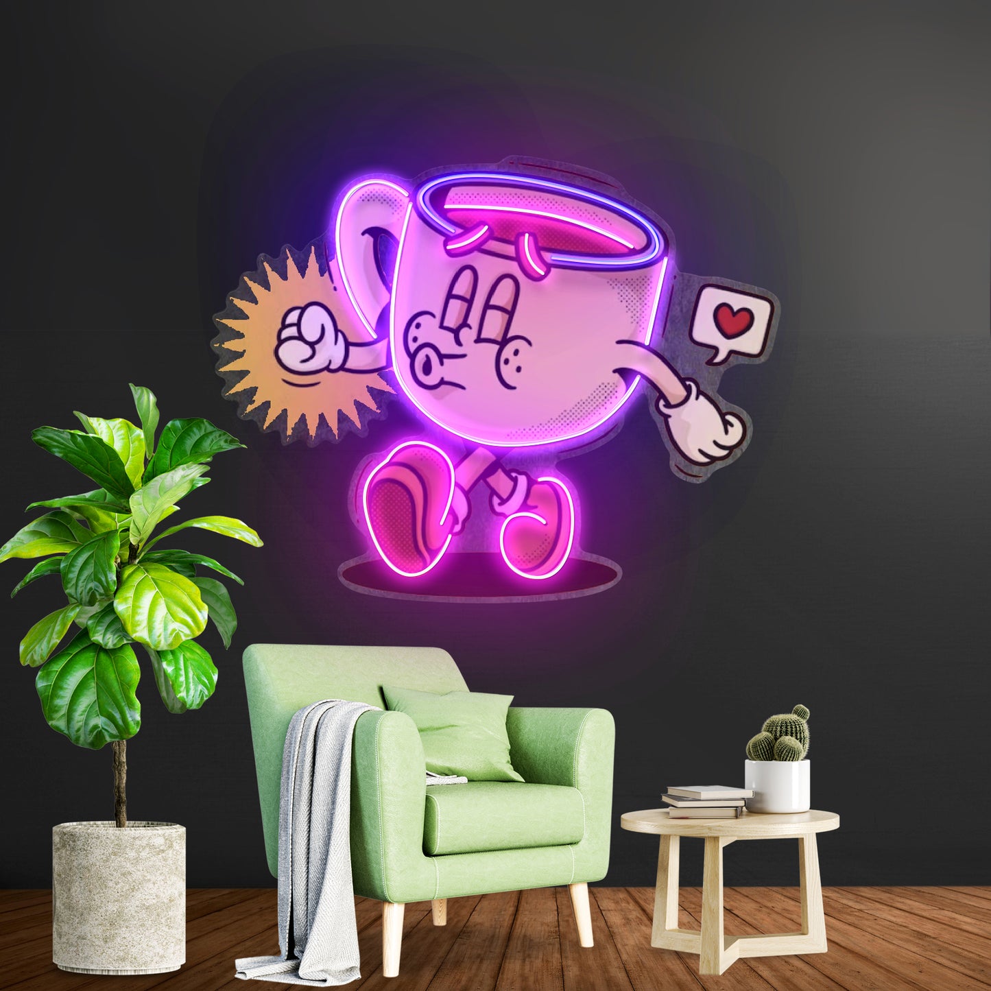 Coffee Cup Cute Trendy Retro Led Neon Sign Light Custom Led Signs