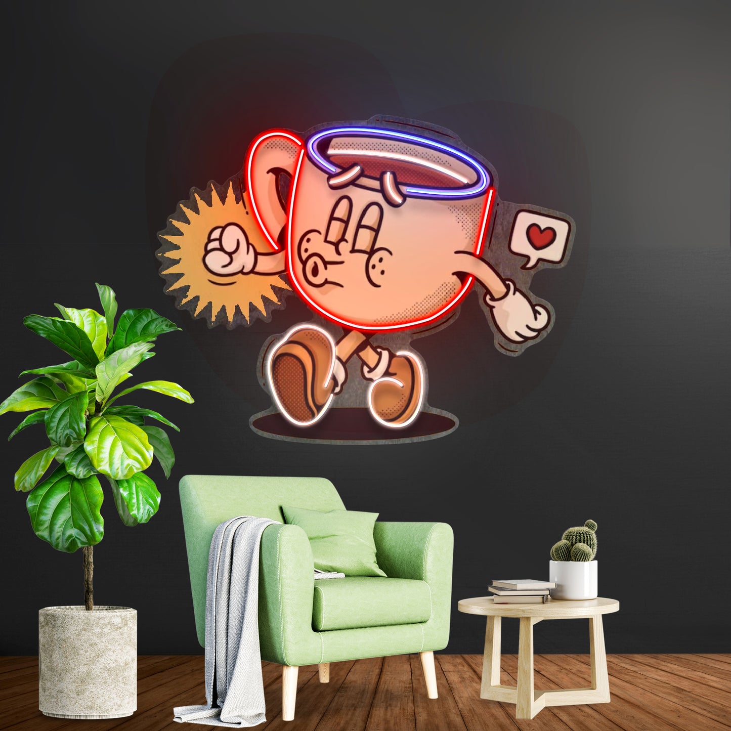 Coffee Cup Cute Trendy Retro Led Neon Sign Light Custom Led Signs