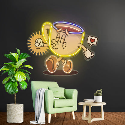 Coffee Cup Cute Trendy Retro Led Neon Sign Light Custom Led Signs