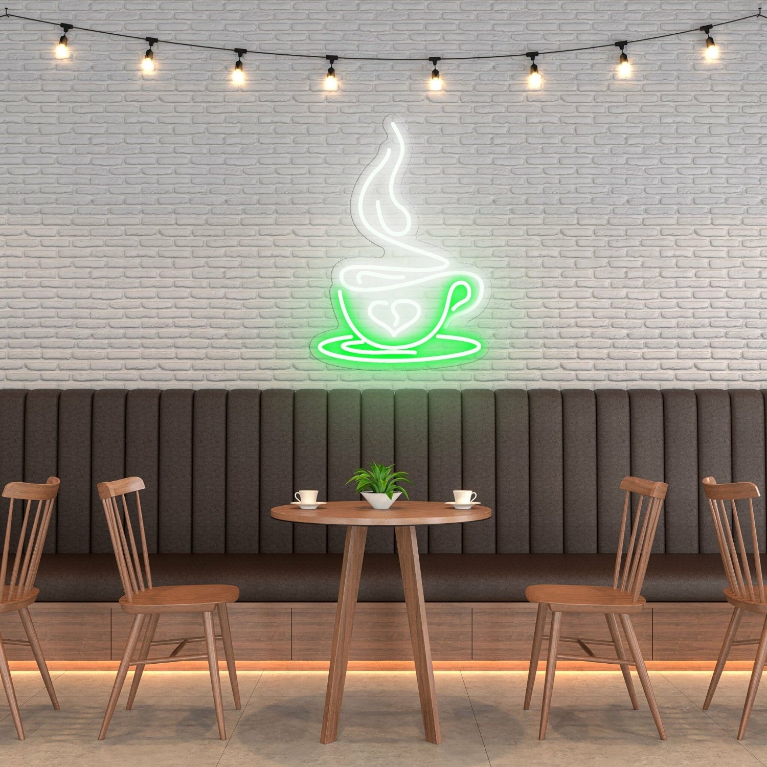 Coffee Cup Heart Warm Hearts With Charming Neon | Shineneon