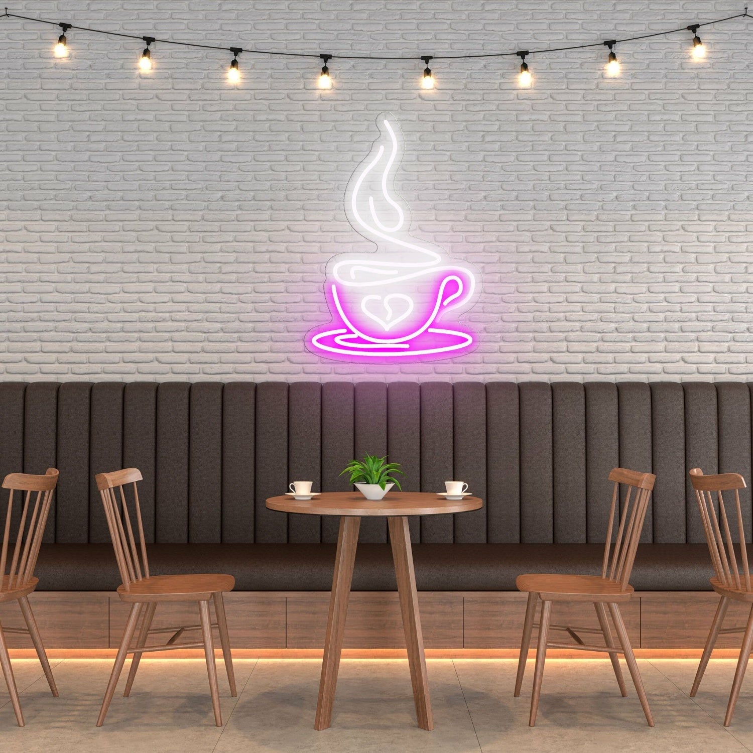 Coffee Cup Heart Warm Hearts With Charming Neon | Shineneon
