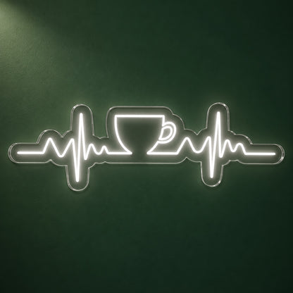 Coffee Cup Heartbeat LED Neon Sign - product hero
