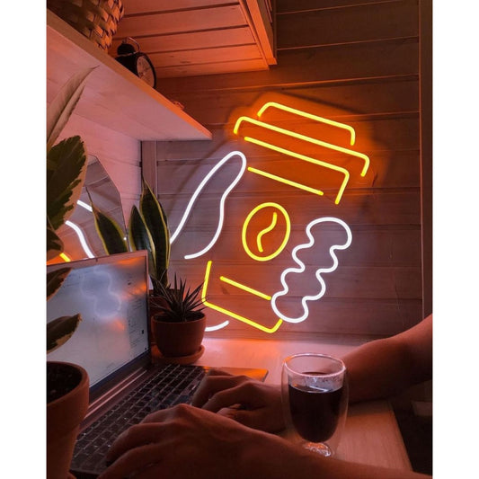 Coffee Cup Led Sign Business Neon Sign Wall Decor