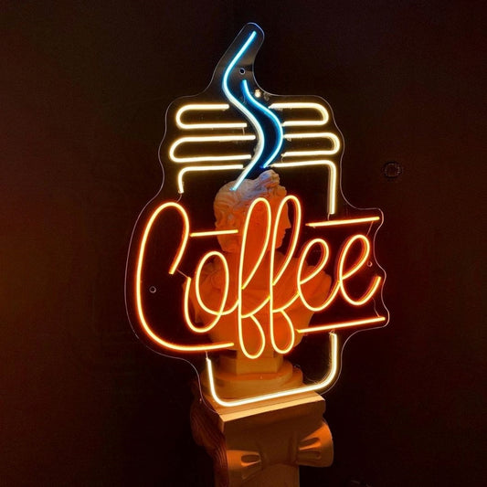 Coffee Cup Led Sign Business Neon Signs Wall Decor