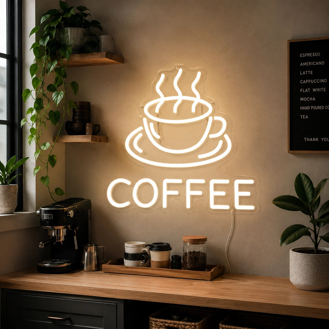 Coffee Cup Line Neon Sign LED Neon Sign high-converting product image