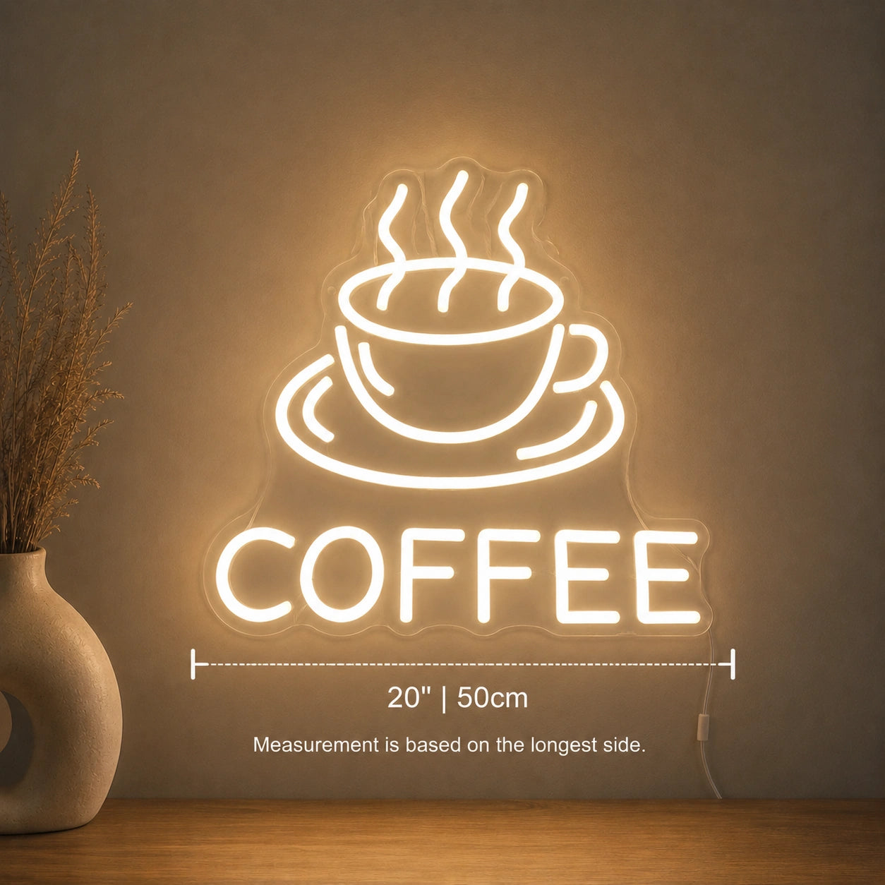 Coffee Cup Line Neon Sign LED Neon Sign size image