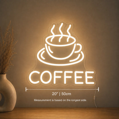 Coffee Cup Line Neon Sign LED Neon Sign size image