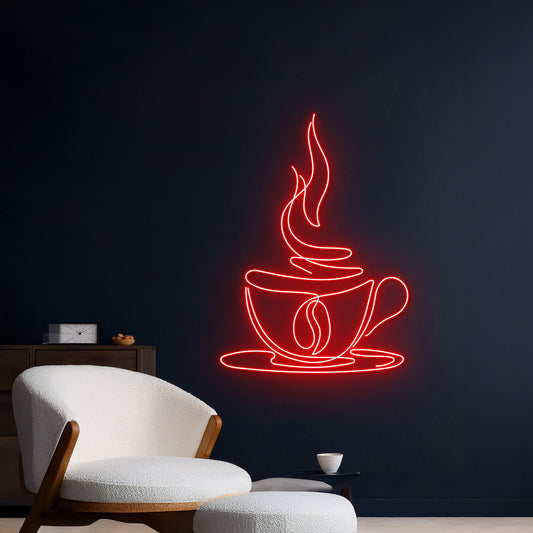 Coffee Cup Neon Sign Coffee Shop Wall Room Art Decor