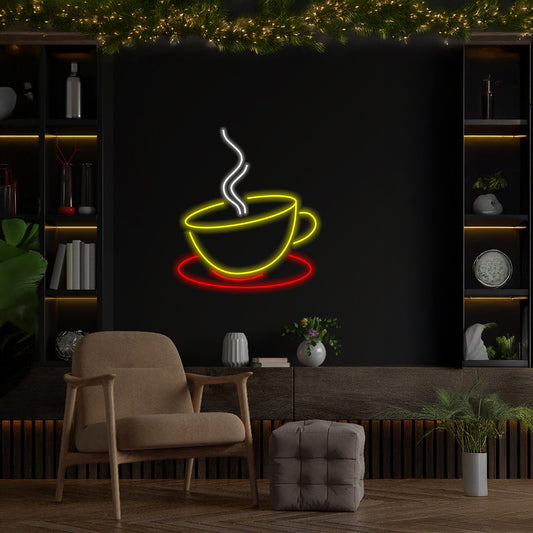 Coffee Cup Neon Sign Wall Decor