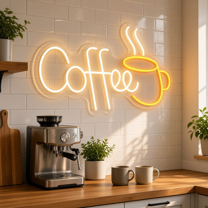 Coffee Cup LED Neon Sign - advertising view