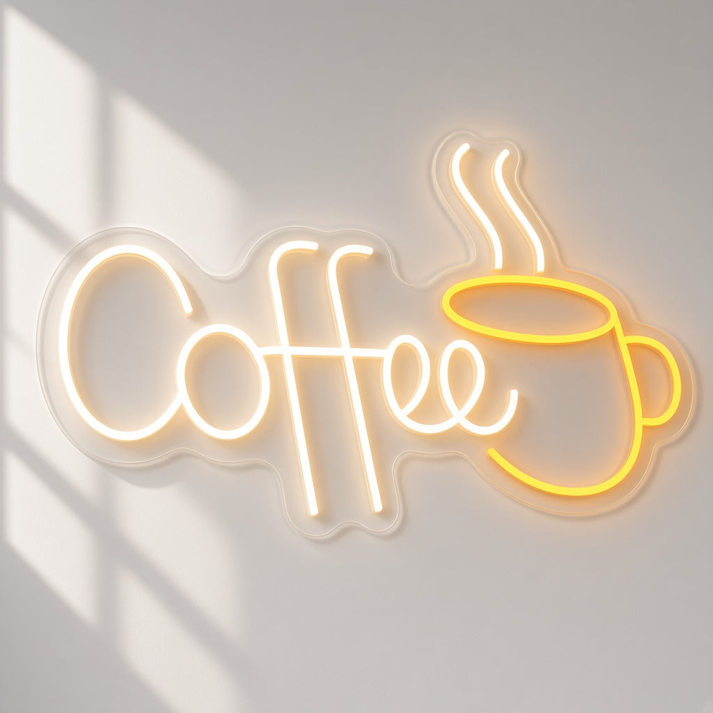 Coffee Cup LED Neon Sign - natural light view