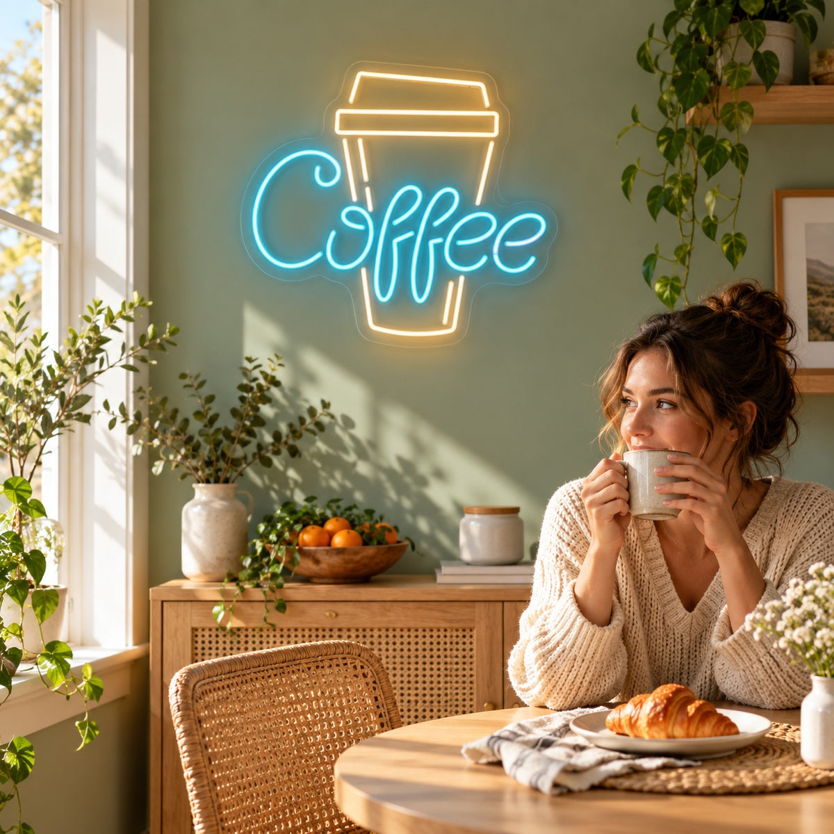 Coffee Cup LED Neon Sign - lifestyle view