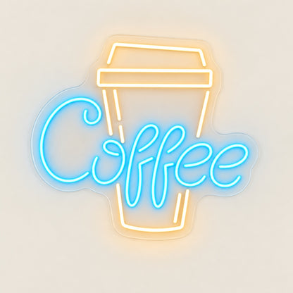 Coffee Cup LED Neon Sign - natural light view