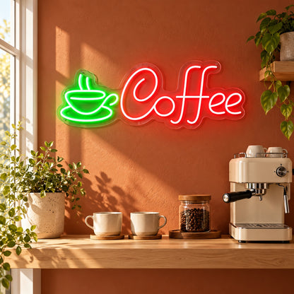 Coffee Cup LED Neon Sign - advertising view